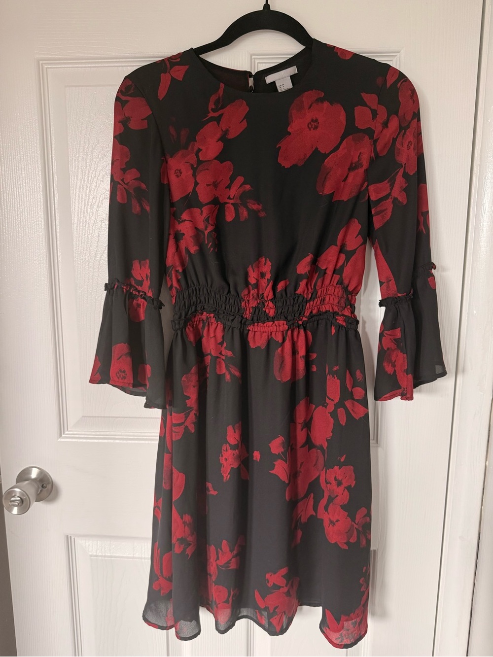 H&M Black & Red Floral Women's Dress